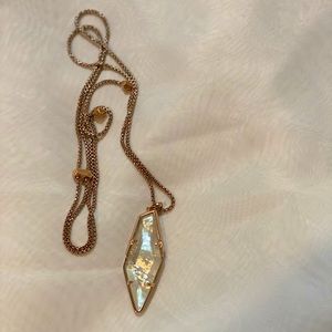 Adjustable rose gold and mop necklace!